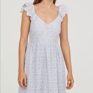 H&M blue embroidered dress